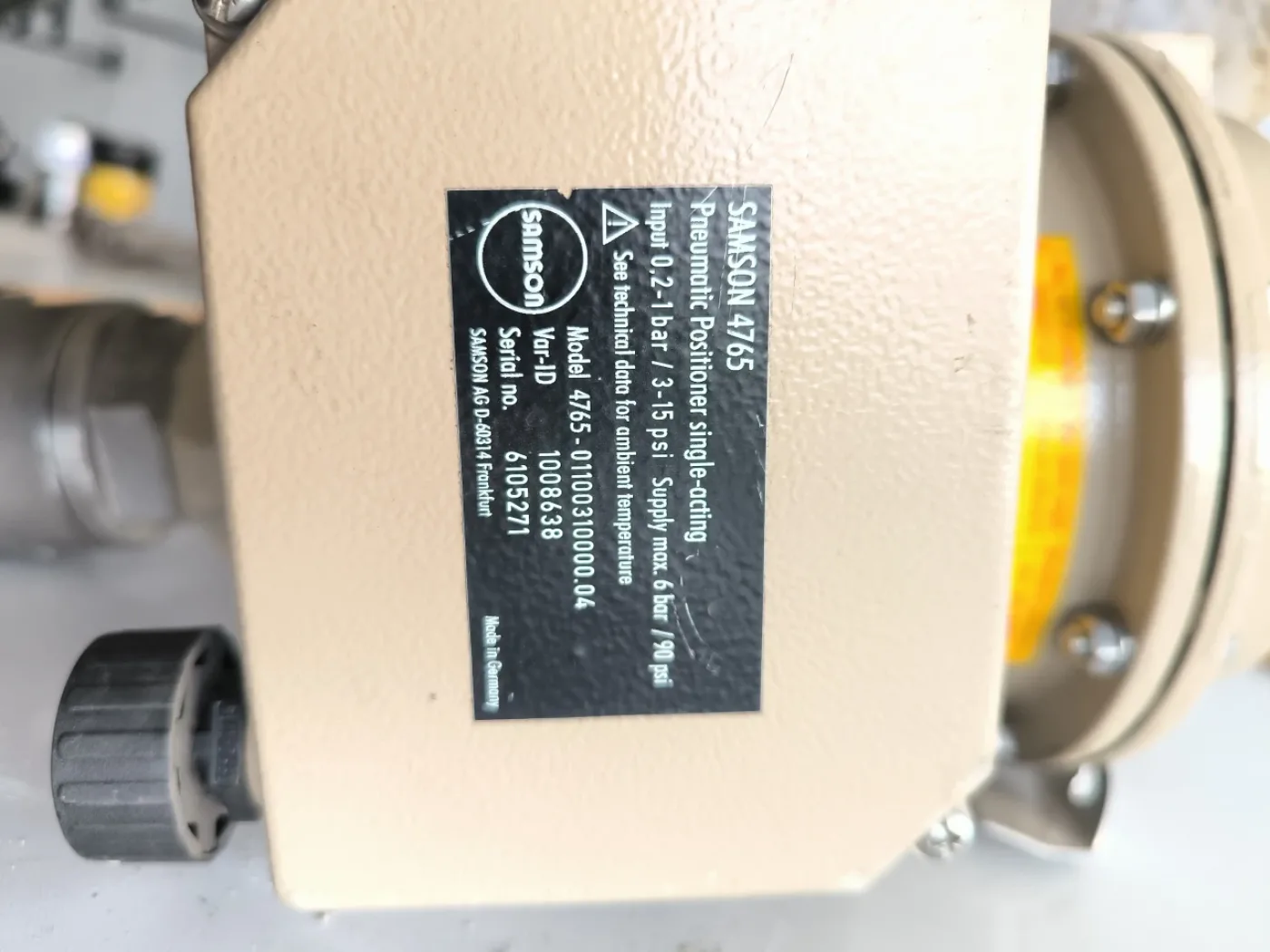 BALL VALVE SAMSON 3/4” CL300 STAINLESS STEEL 316 WITH POSITIONER 4765 AND PNEUMATIC ACTUATOR 3271 - 5