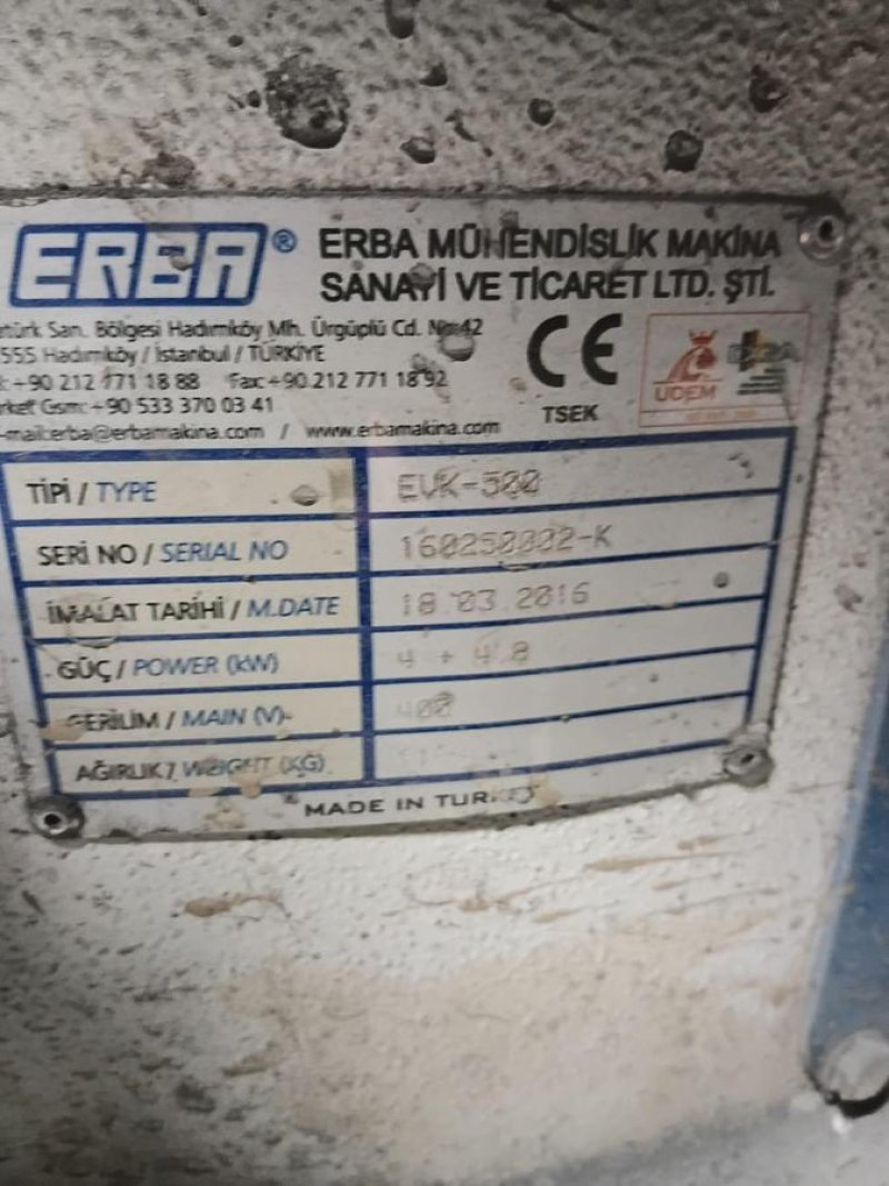 Erba Machinery EVK-500 Surface Cleaning Machine & Vibratory Maize Dryer 500L Industrial Finishing Line
