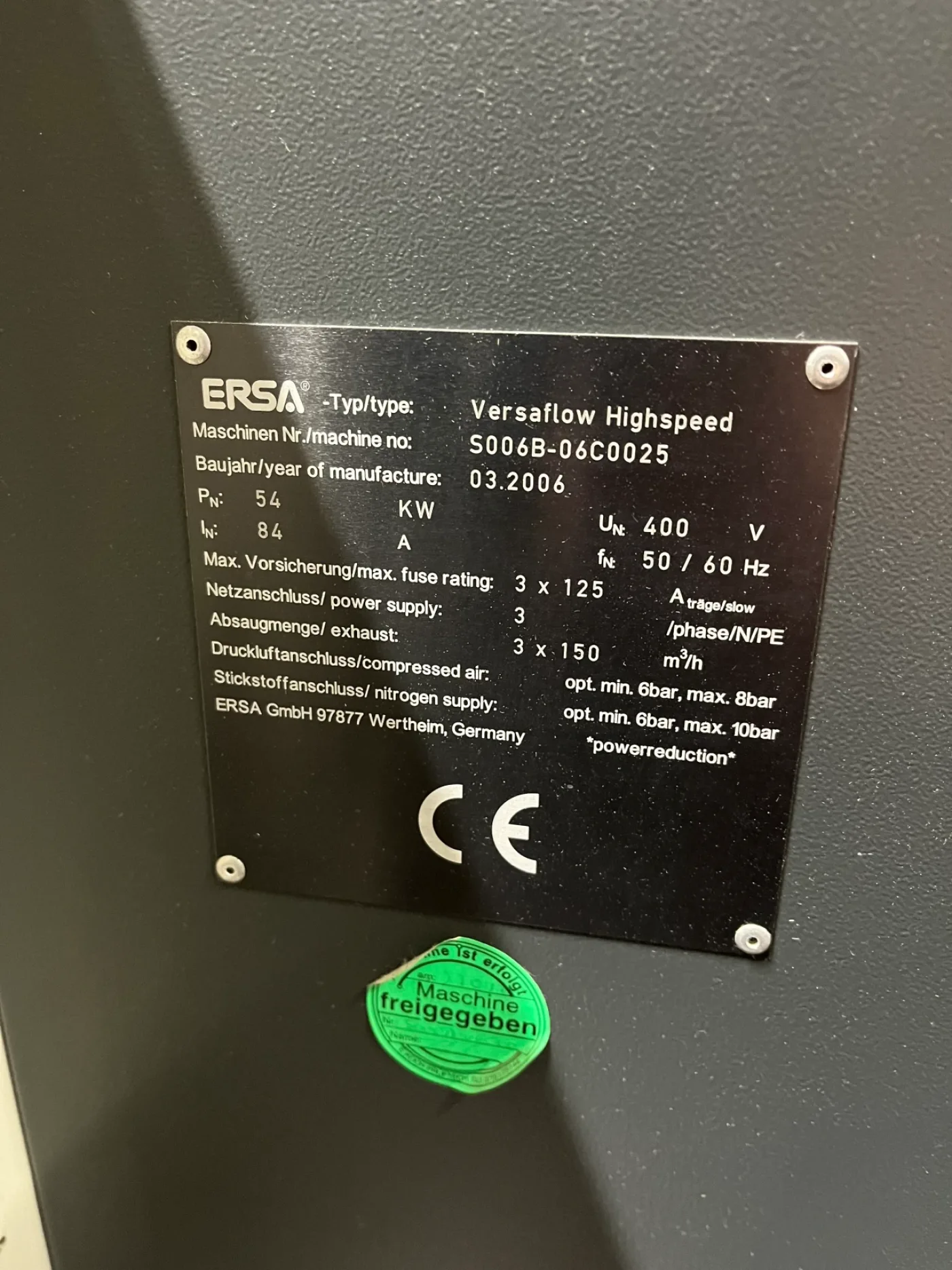 ERSA VERSAFLOW HIGHSPEED, vintage 2006 - 7