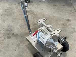 PNEUMATIC DOUBLE DIAPHRAGM PUMPS POWERED BY COMPRESSED AIR, SELF-PRIMING, ENTIRELY IN AISI 316 STAINLESS STEEL, NEW MACHINES