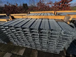 4 tonnes of stacked galvanized steel floor panels