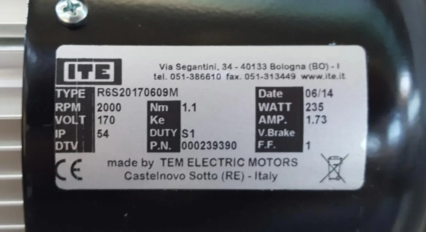 MOTORE PER POMPA – ITE – MOD. R6S20170609M - 3