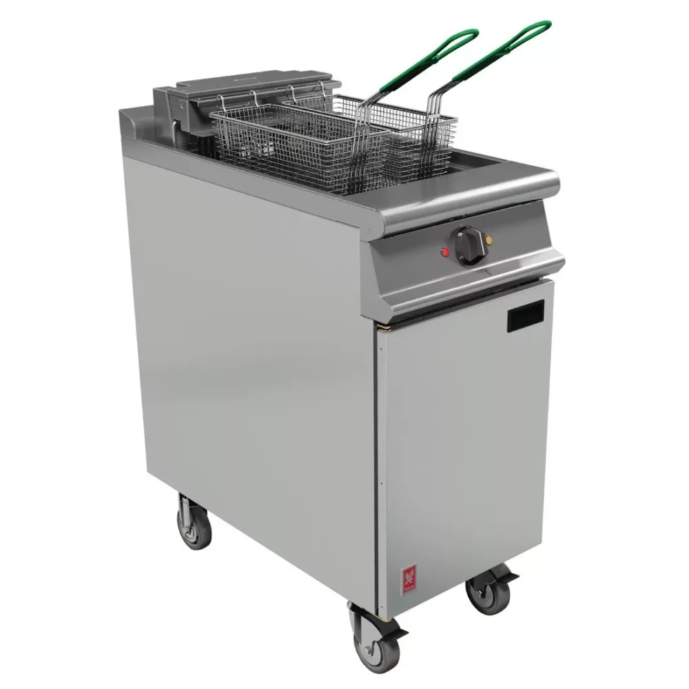 Falcon Dominator Plus Twin Basket Fryer with Fryer Angel on Castors - islandcatering
