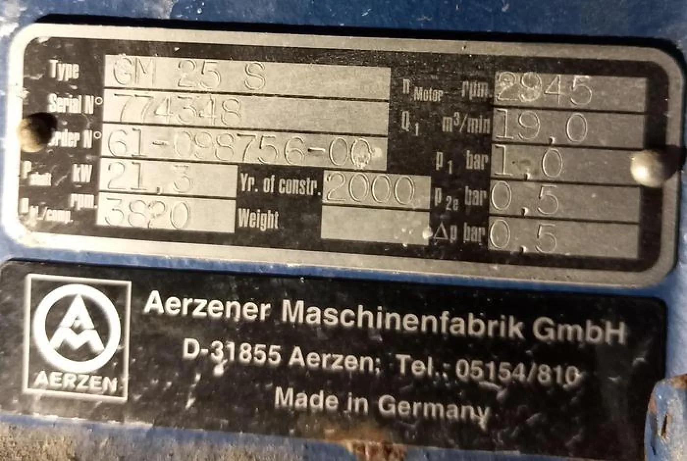 Bomba de vácuo de 30kw Emmerthaler Apparatebau GmbH GM10S - 2