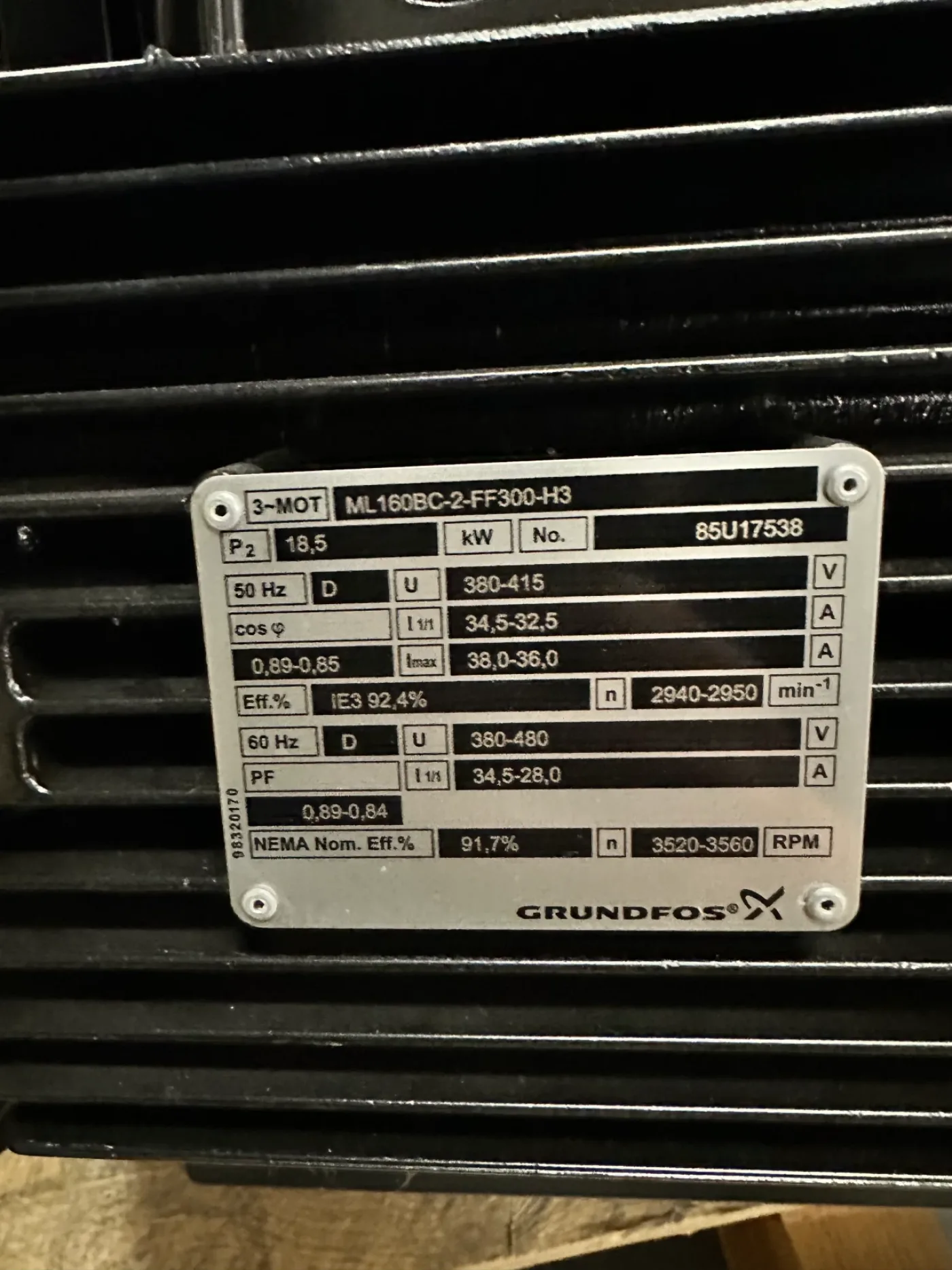 Grundfos ML160BC-2-FF300-H3 ungeregelter Normmotor - 5