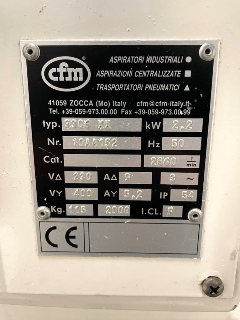 ASPIRATORE INDUSTRIALE – CFM – MOD. 3306 XX