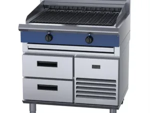 Blue Seal 900mm Electric Chargrill with Refrigerated Base UKE596D-R - islandcatering