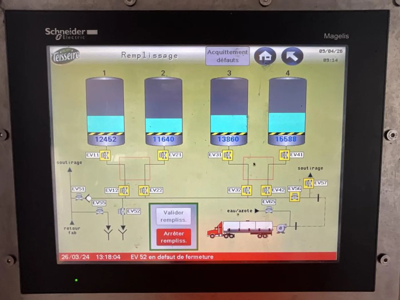 Schneider Electric Schneider Electric HMI Control Panel for Storage Tanks T1 to T4 - 4