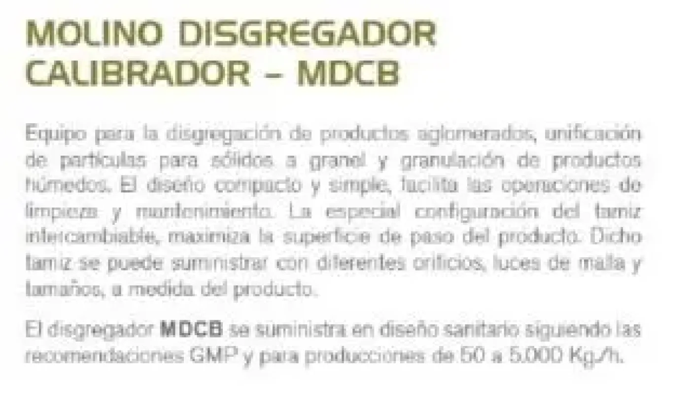 USED STAINLESS STEEL BACHILLER MDCB 300 CALIBRATOR DISGREGATOR/SIEVER MILL - 1