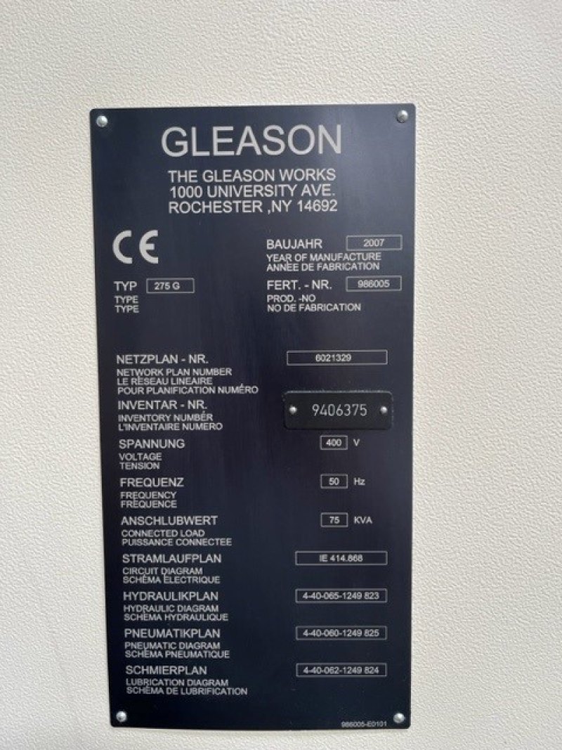 CNC Bevel Gear Grinding Machine – GLEASON 275G