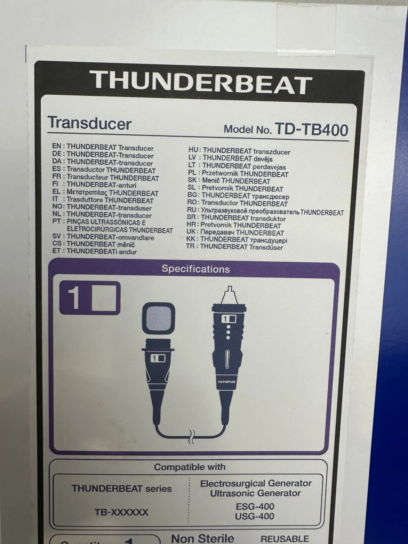 Olympus Thunderbeat Transducer TD-TB400 - 6