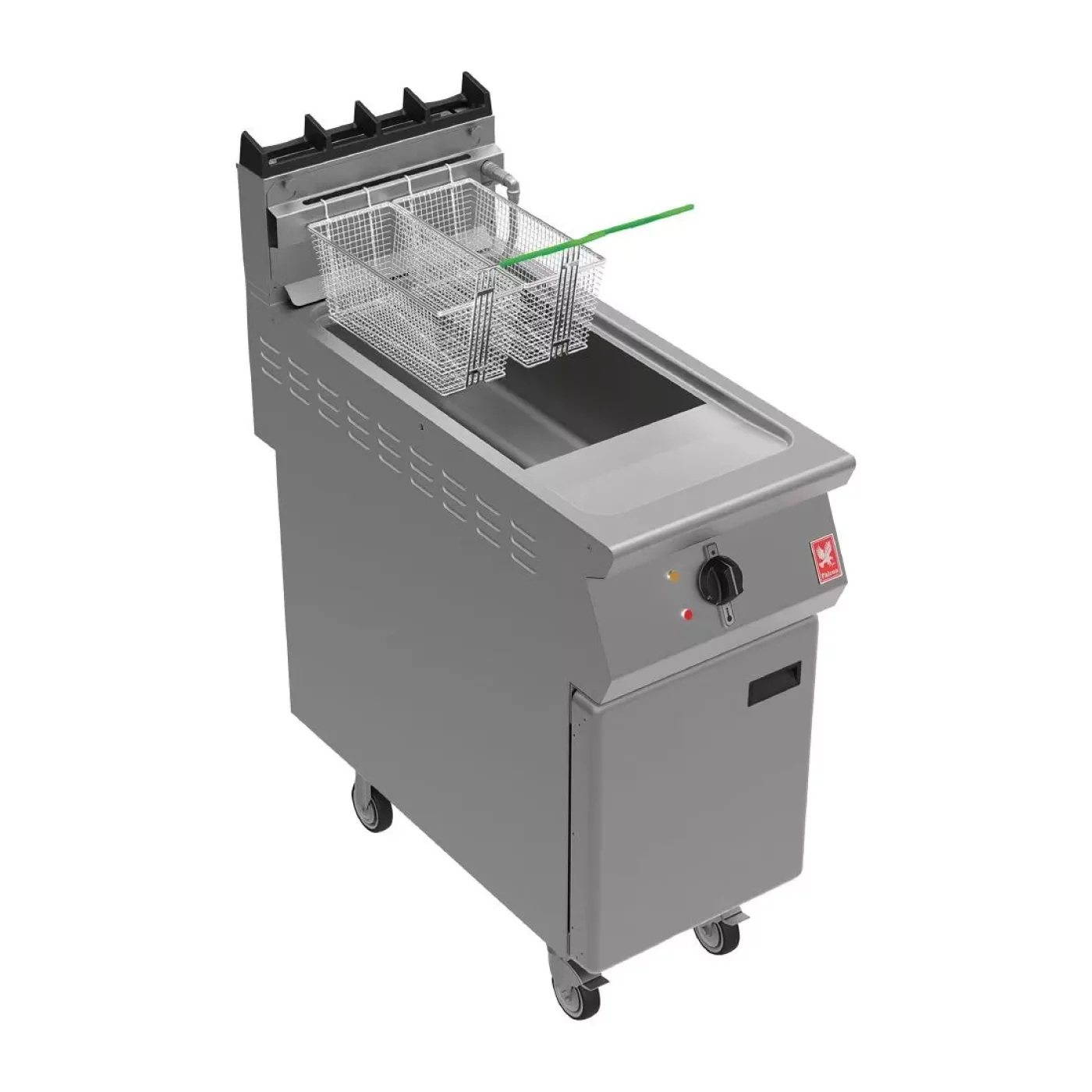 Falcon F900 Twin Arbeitskorb Fritteuse with Filtration & Fritteuse Angel on Castors Erdgas - islandcatering - 1