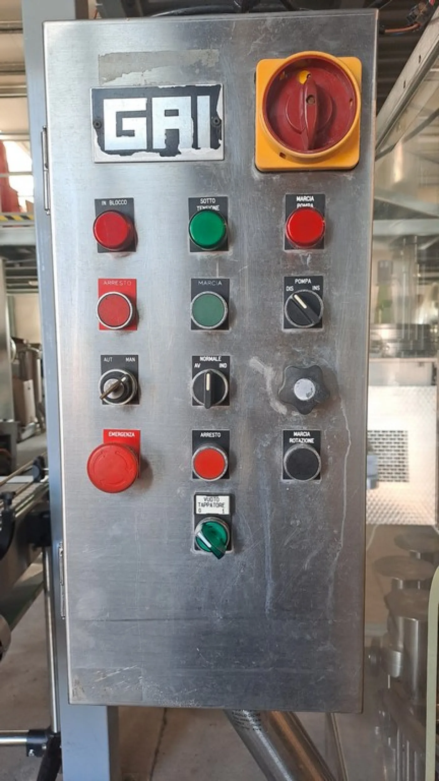 MONOBLOCK GAI 16/1 IN STAINLESS STEEL, WITH CONVEYOR BELT AND BOTTLE FINAL PLATE, SECOND-HAND MACHINE - 5