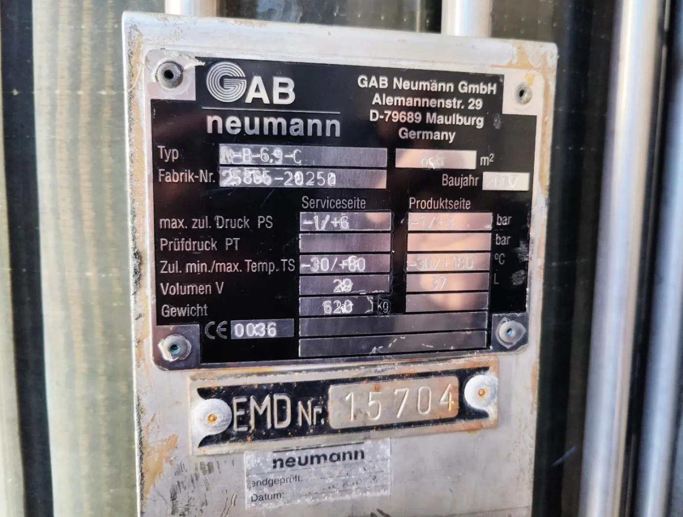 Gab Neumann N-B-6,9-C 6,6m² - Shell and tube heat exchanger - 6