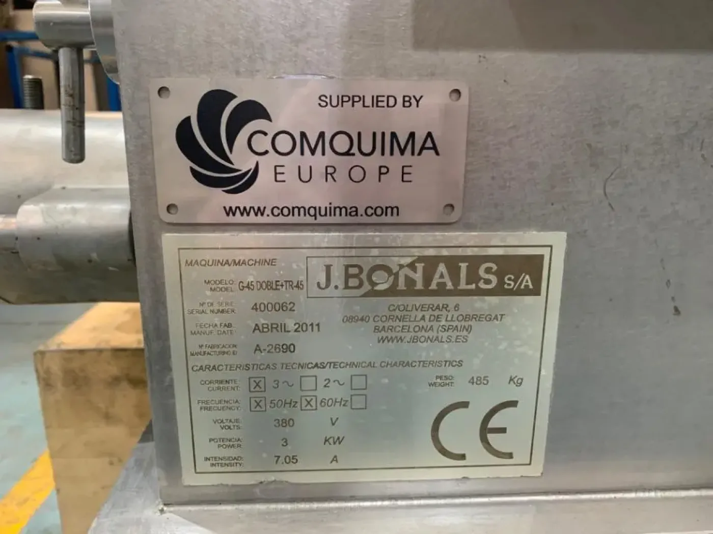 USED BONALS G-45 DOUBLE + TR-45 STAINLESS STEEL GRANULATOR - 4
