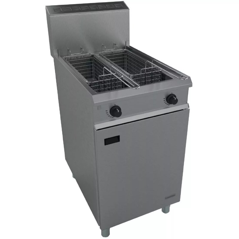 Falcon Chieftain Twin Tank Twin Basket Free Standing Propane Gas Fryer G1848X - islandcatering