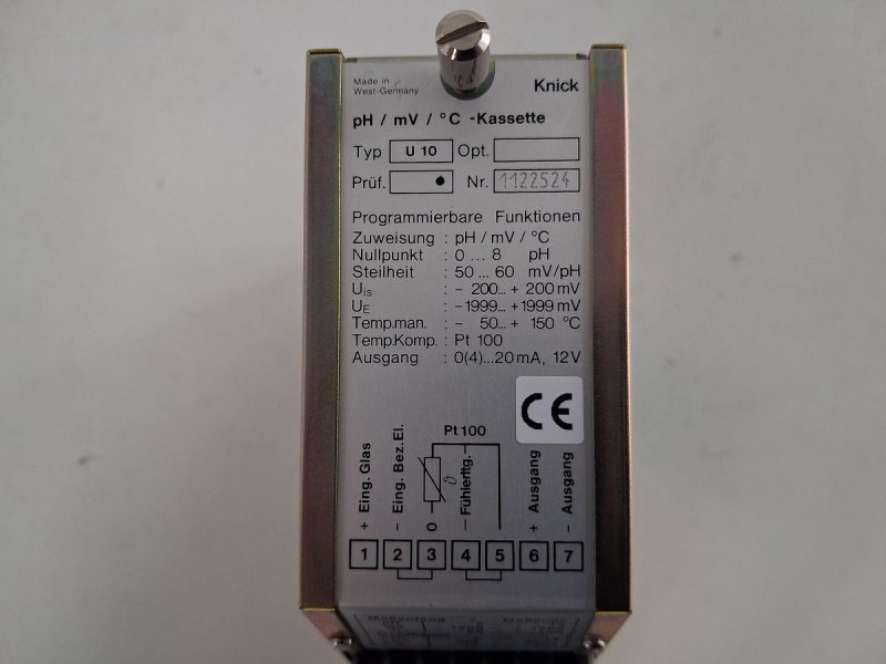 Knick U10 pH/mV / °C Kassette