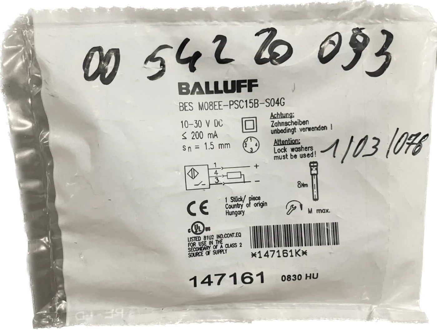 BALLUFF Induktive Standardsensoren mit Vorzugstypen BES M08EE-PSC15B-S04G - 2