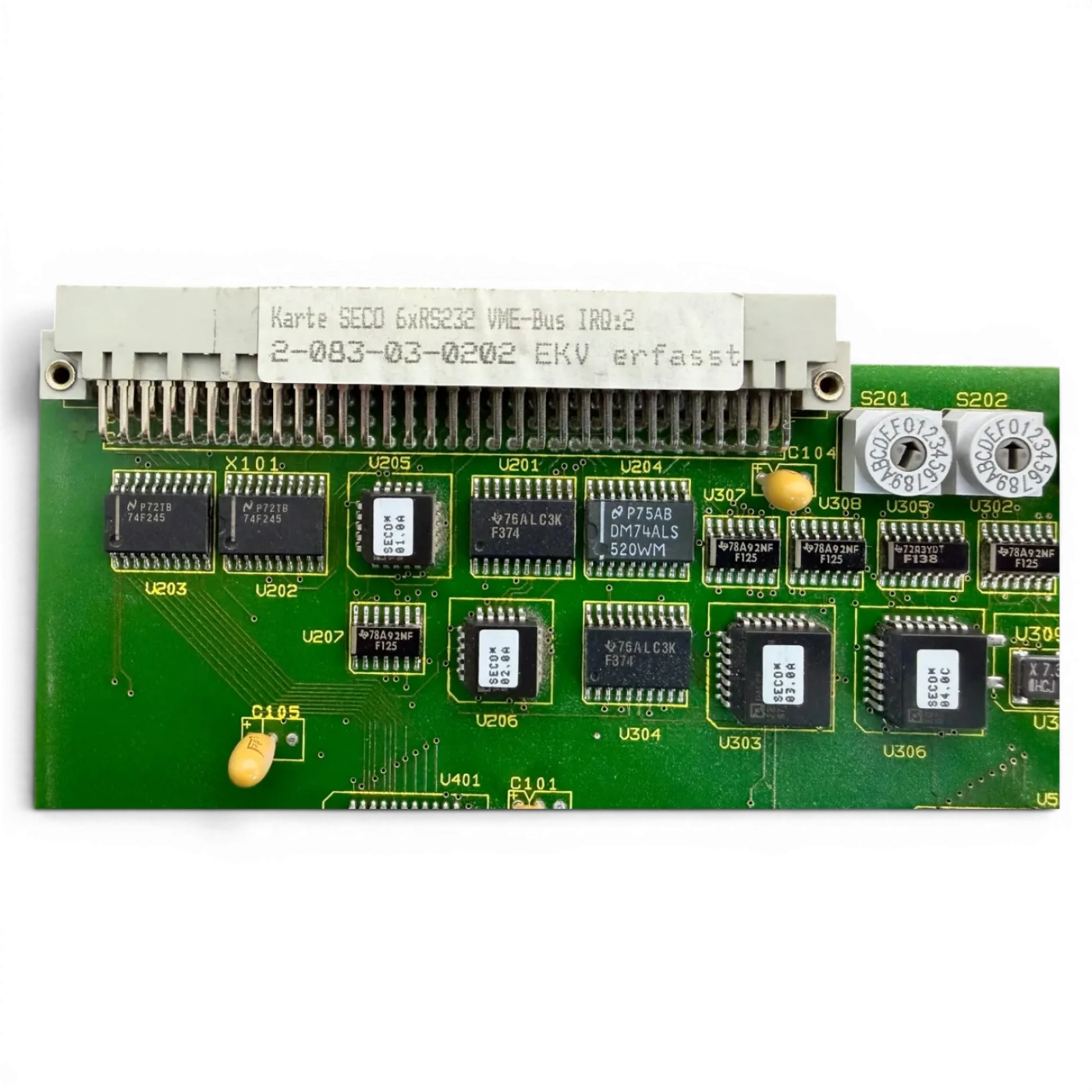 HOMAG ELTEC SECO 6xRS232 VME-BUS IO Karte 2-083-03-0202 für HOMAG BAZ BOF 32 41 - 7