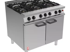 Falcon 6 Burner Dominator Plus Oven Range G3101 Natural Gas with Feet - islandcatering