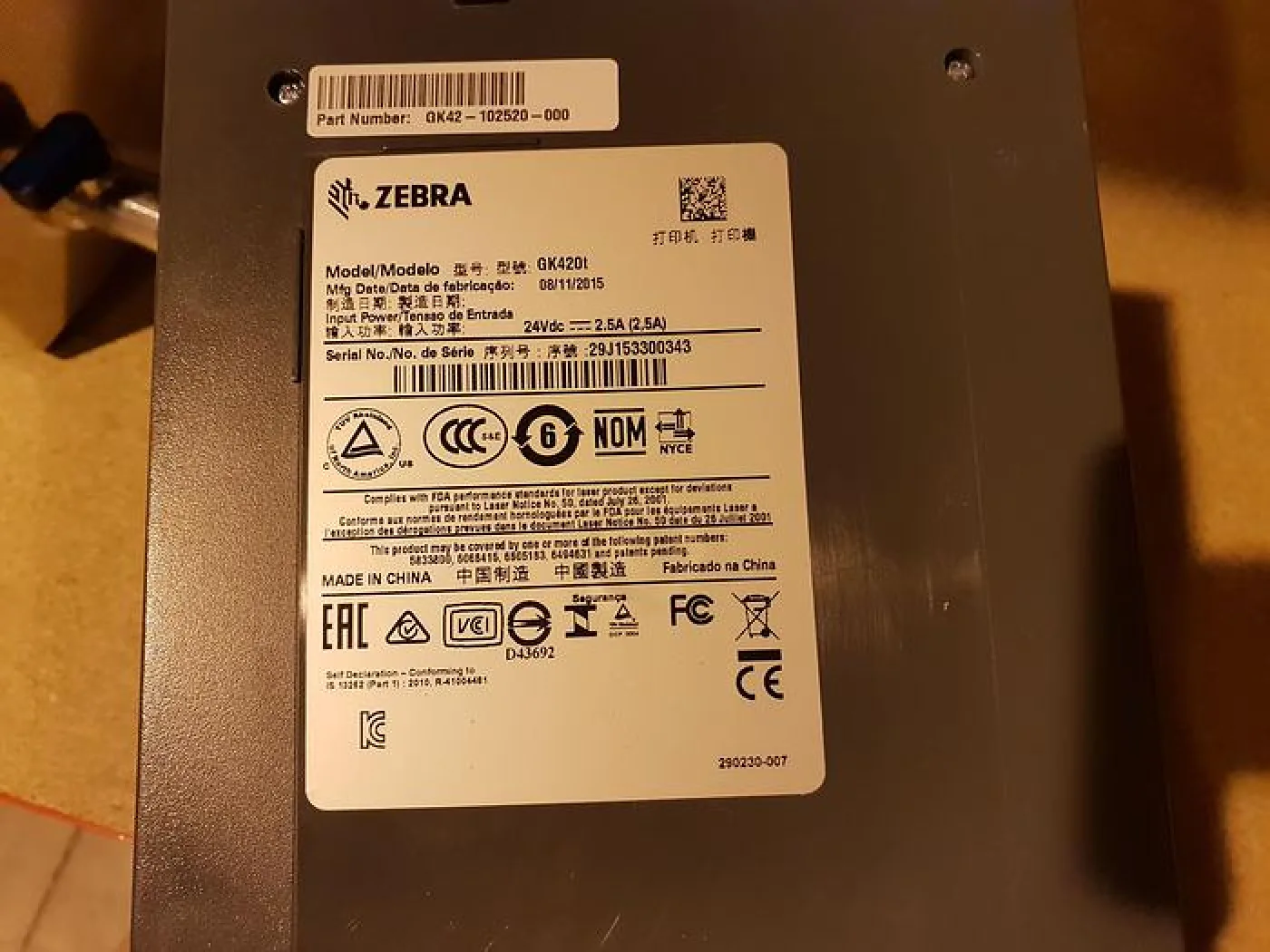 Zebra GK420t Label Printer - 5