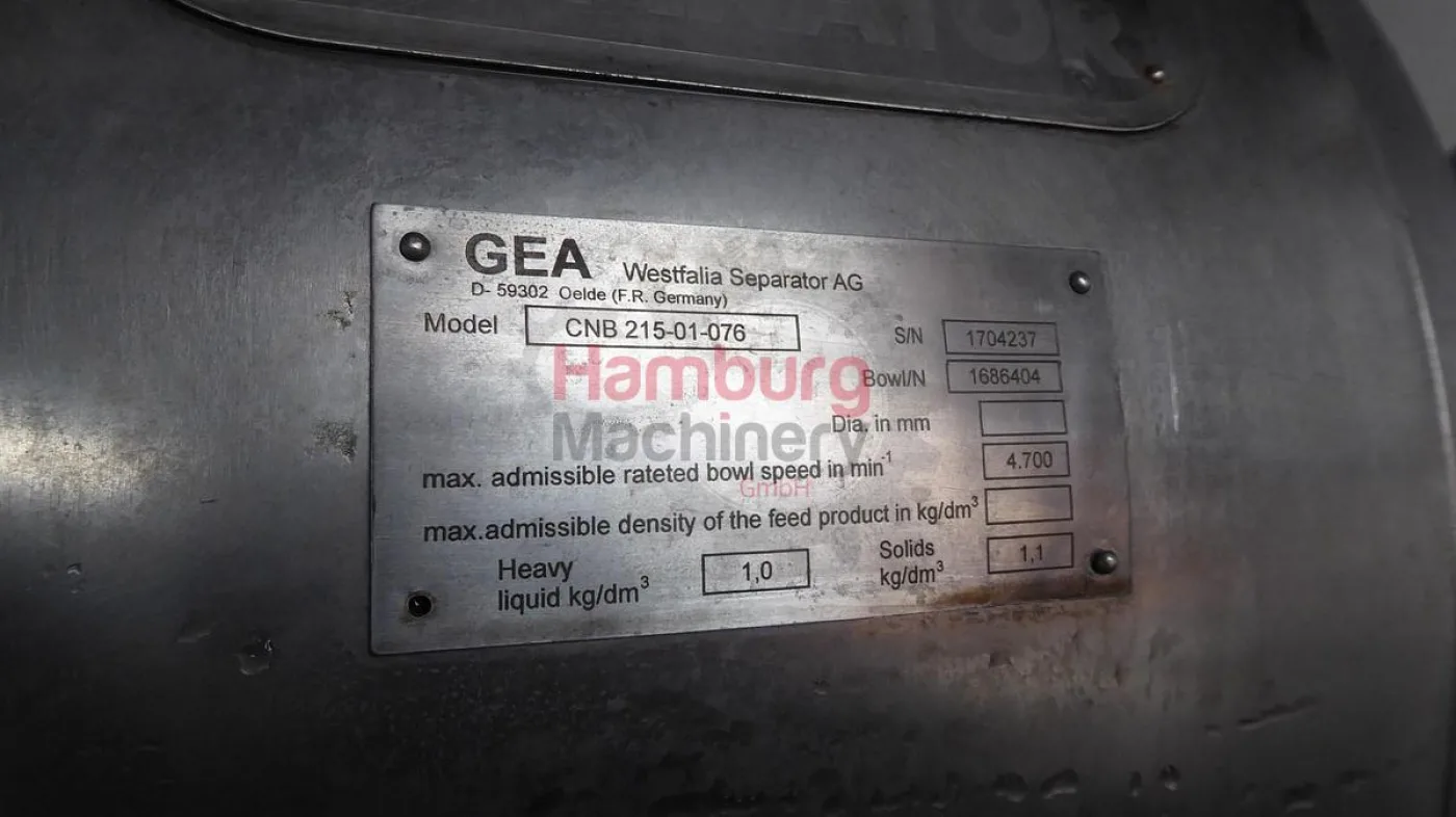Bactofuge GEA Westfalia CNB 215-01-076 - 8