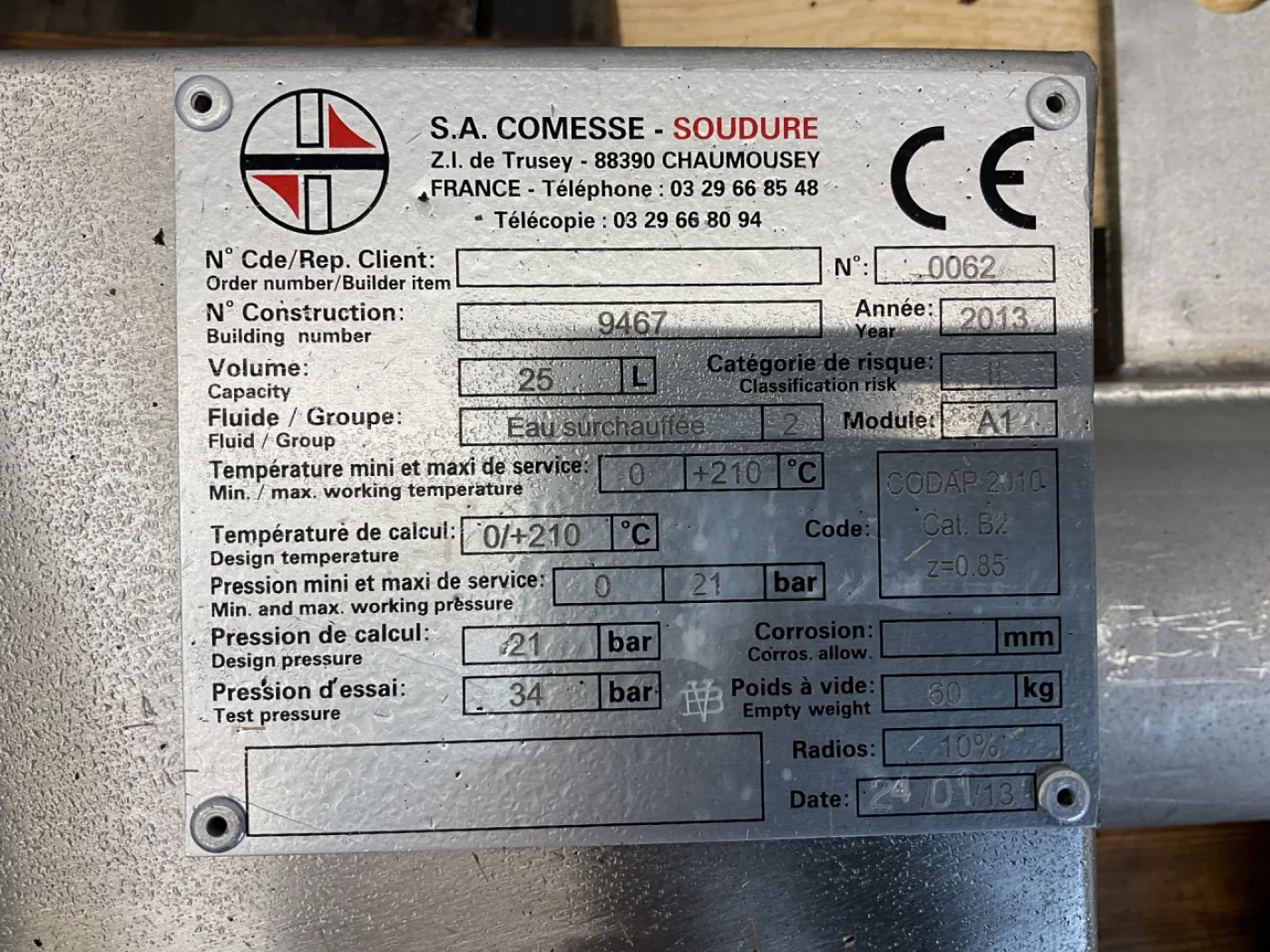 Comesse Soudure Steam Generator - Temperature control unit - 5