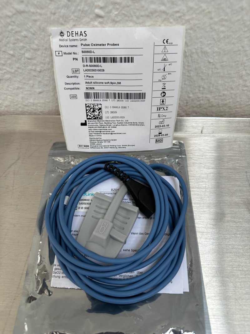 Dehas Medical Finger Clip 9-Pin S0080D-L SpO2 Fingersensor