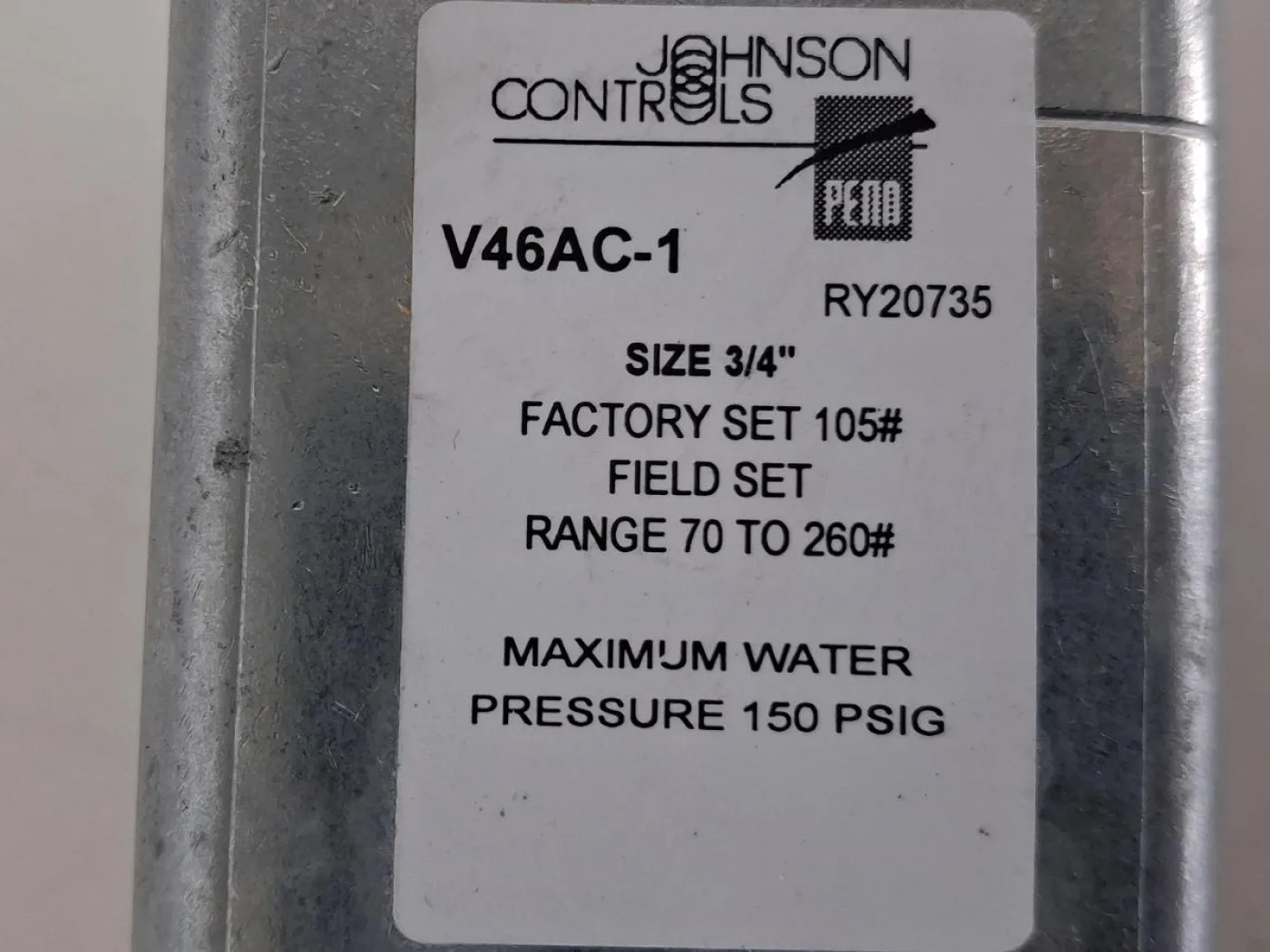 Johnson Controls V46CA-7 Thermostatisches Wasserventil 3/4" - 3