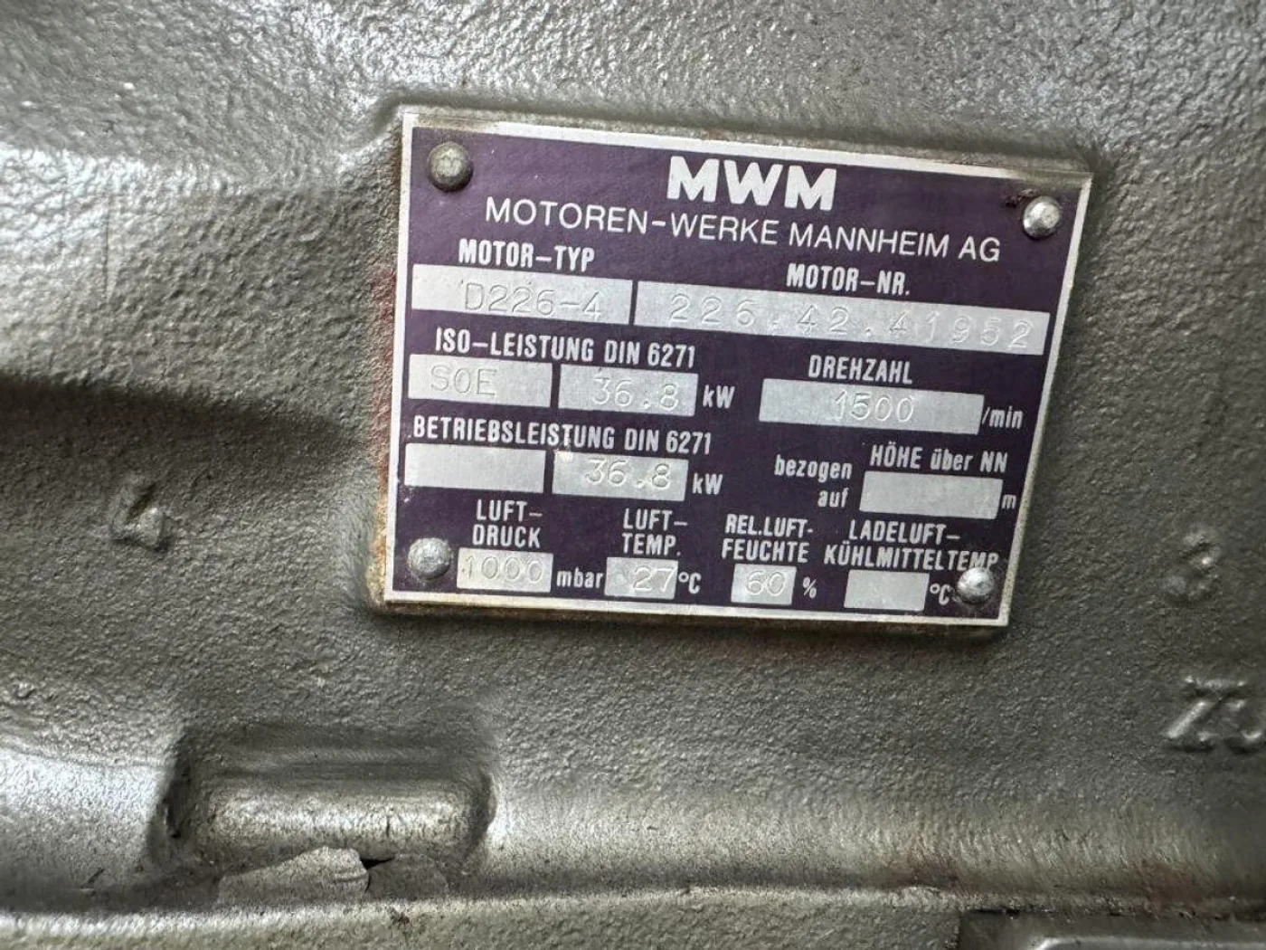 MWM D226-4 / A.VAN KAICK GEN.SET 40 KVA - 4