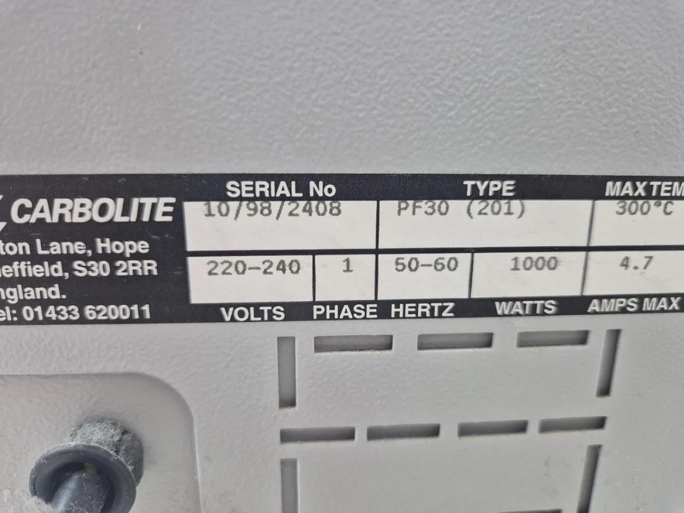 Carbolite PF30 Oven - 8