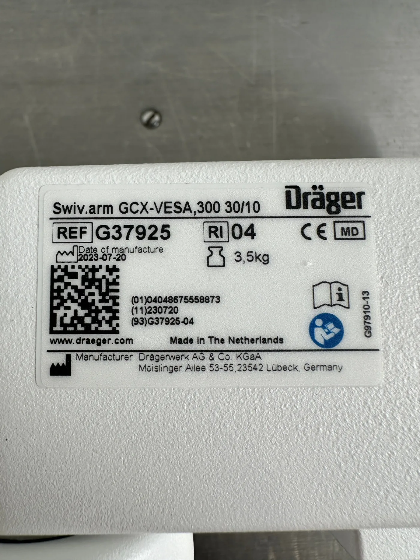 Dräger GCX Swiv.arm GCX-VESA, 300 30/10 G37925 Zubehör - 6