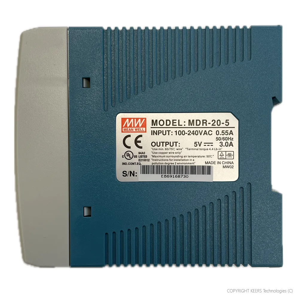 KT-MDR-20-5 Mean Well MDR 20-5 AC/DC DIN Rail Power Supply (PSU), ITE, 1 Output, 15 W, 5 VDC, 3 A