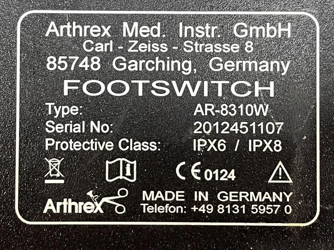 Arthrex Footswitch REF: AR-8310W - 6
