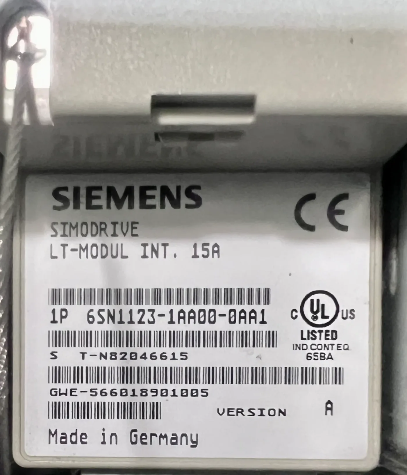 Siemens SIMODRIVE LT-MODUL INT. 15A 6SN1123-1AA00-0AA1 (IMA) - 2