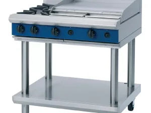Blue Seal Evolution Cooktop 2 Open/1 Griddle Burner Nat Gas on Stand 900mm G516B-LS/N - islandcatering