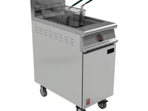Falcon Dominator Plus Twin Basket Gas Fryer & Fryer Angel on Castors Natural Gas - islandcatering