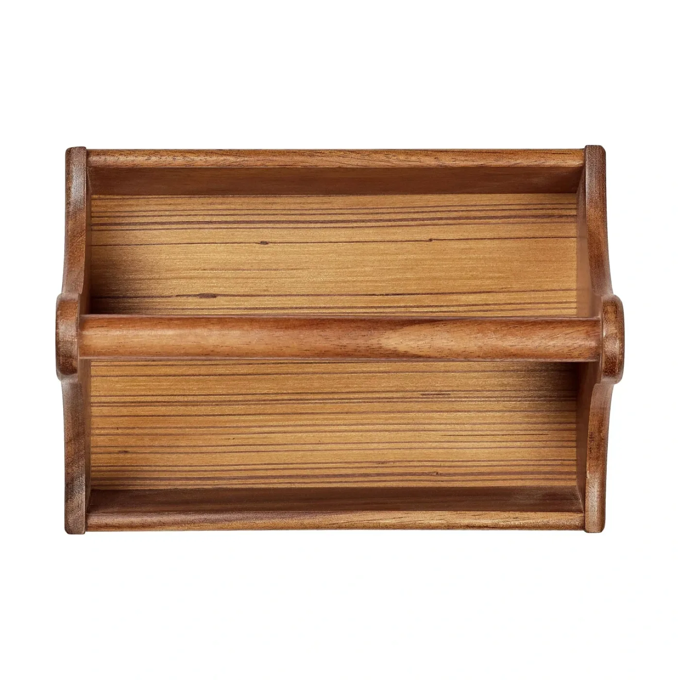 Tala Counter Display Tidy With 2 Compartments And Bar Carry Handle In Lacquered Acacia - islandcatering - 4
