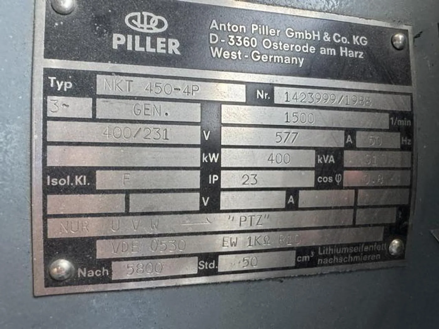 DEUTZ BA8M 816 / ANTON PILLER DIESEL GEN. SET 400 KVA - 5