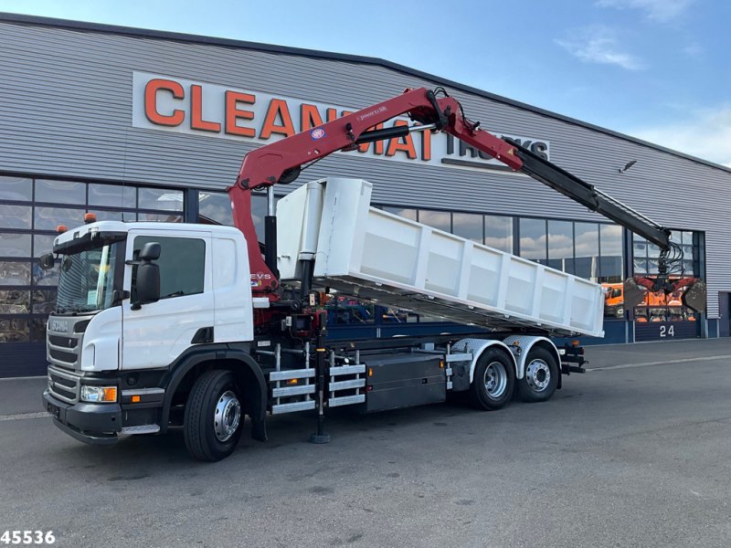 Scania P 340 Euro 6 CNG HMF 25 Tonmeter laadkraan