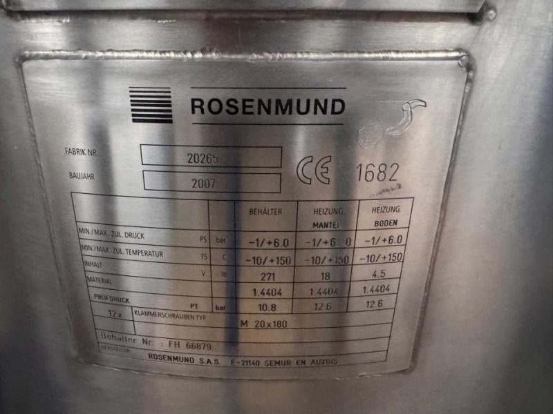 2007 Rosenmund Nutsche Filter Dryer RGFD 0.3 m²