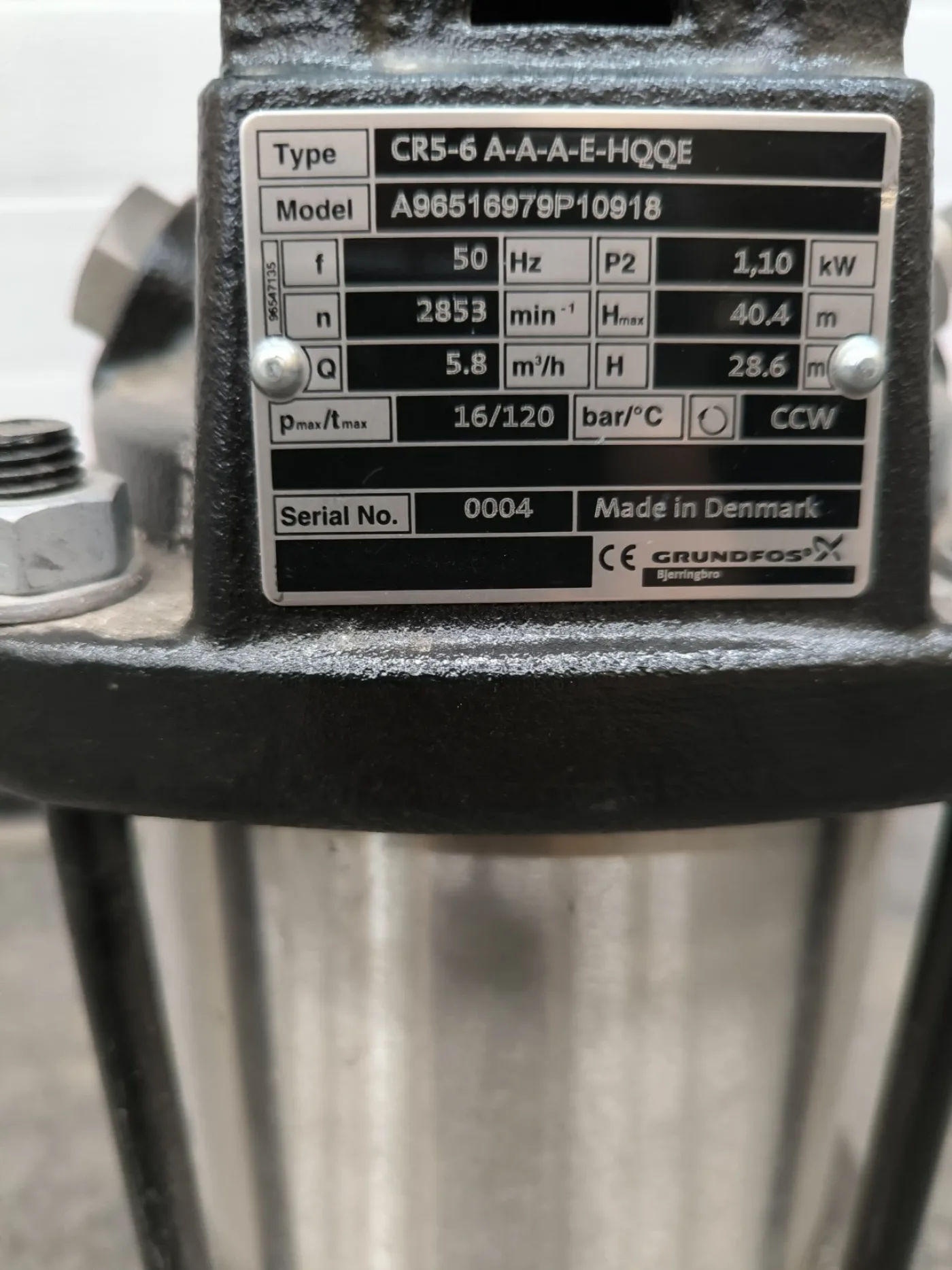 MULTISTAGE CENTRIFUGAL PUMP GRUNDFOS CR5-6 - 4