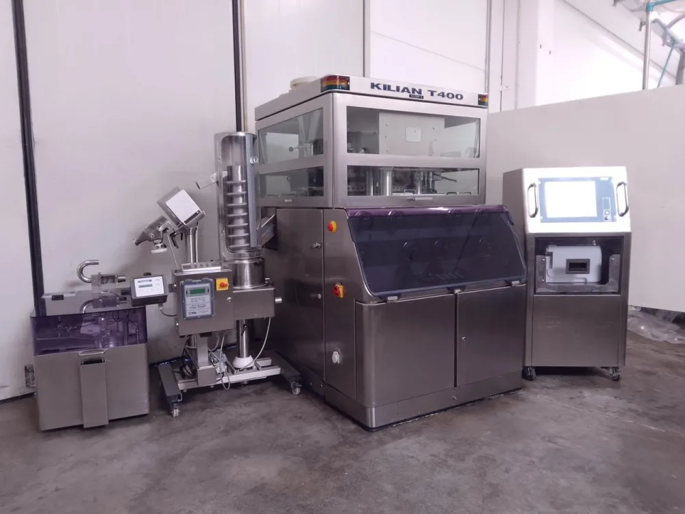 IMPIANTO DI COMPRIMITURA CON DEPOLVERIZZATORE E CONTROLLORE – KILIAN – MOD. T 400