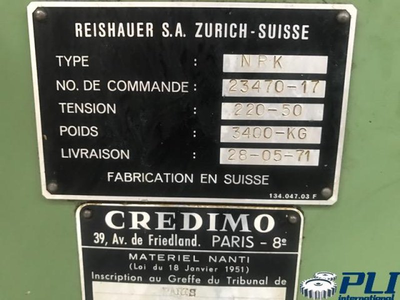 REISHAUER NRK grinding machine