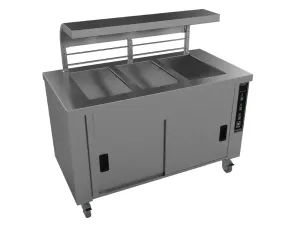 Falcon Chieftain 3 Well Heated Servery Counter HS3 - islandcatering