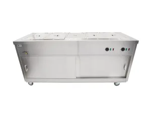 Parry Hot Hold MSB18G electric mobile hot cupboard with bain marie with gantry 5 x 1]1 GN 190cm. - islandcatering