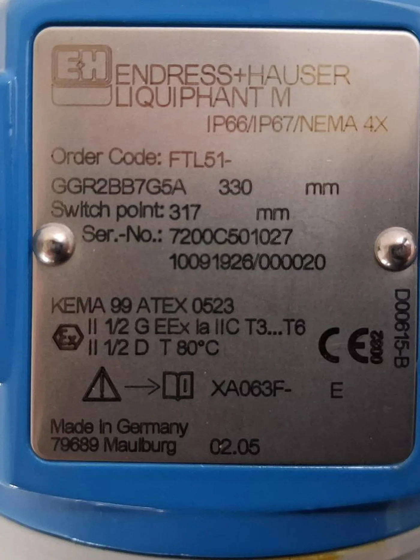 Endress+Hauser Liquiphant M FTL51 Vibrationsgrenzschalter 330 mm - 6