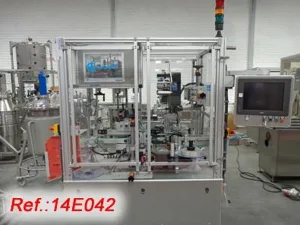 ETIQUETADORA “AUTOETIK” MODELO AE-14-02 CON DOS CABEZALES DE ETIQUETADO HORIZONTALES PARA ETIQUETADO DE CAJAS Y “TAMPER EVIDENT”. PRODUCCIÓN 2000 ESTUCHES / HORA APROX.