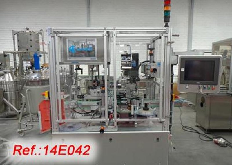 ETIQUETADORA “AUTOETIK” MODELO AE-14-02 CON DOS CABEZALES DE ETIQUETADO HORIZONTALES PARA ETIQUETADO DE CAJAS Y “TAMPER EVIDENT”. PRODUCCIÓN 2000 ESTUCHES / HORA APROX.