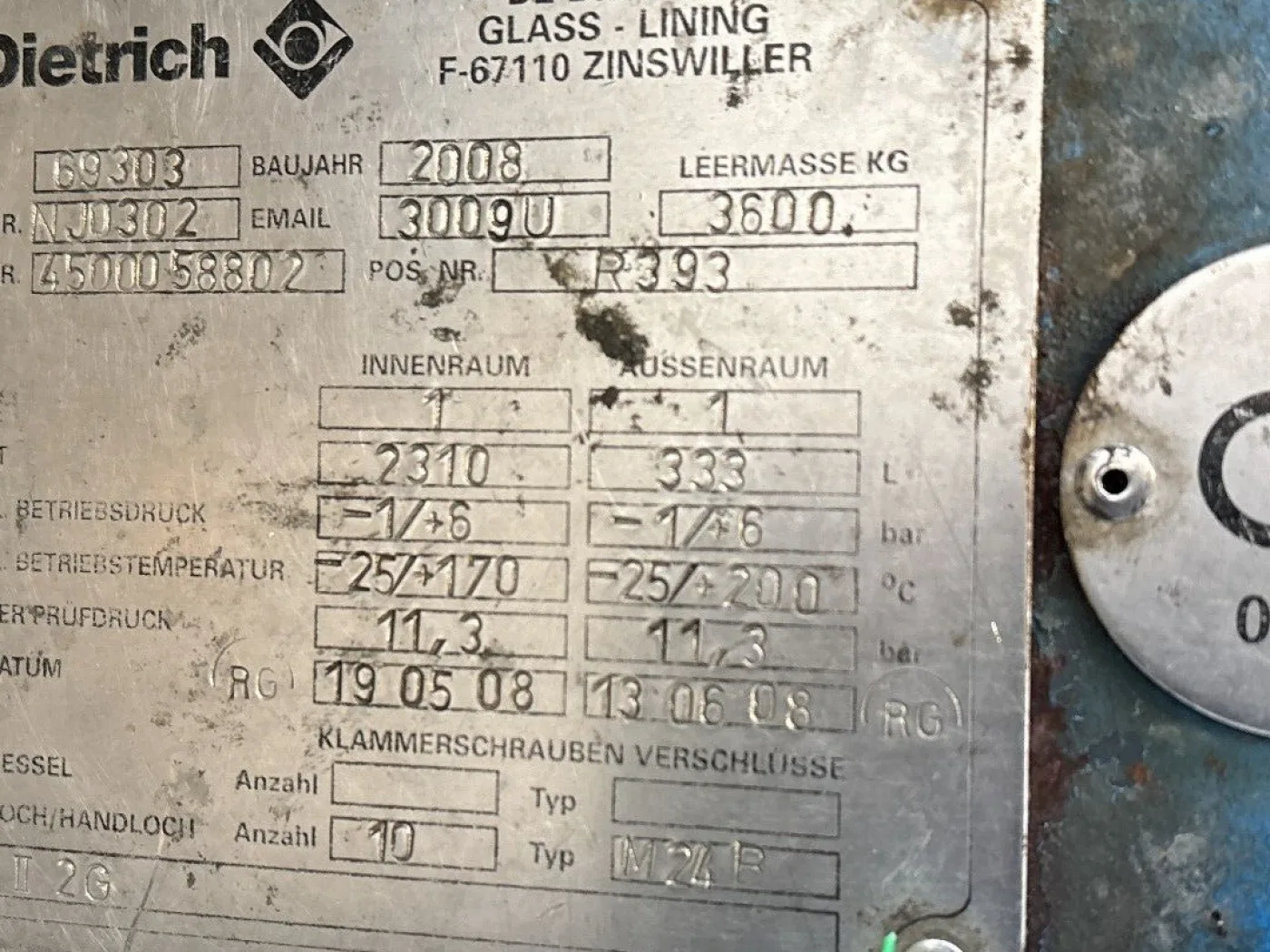 De Dietrich BE1600 - Glass-lined Reactor - 6